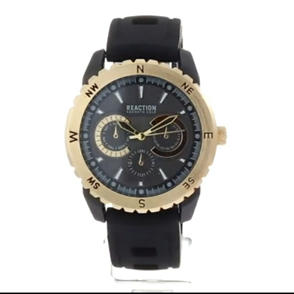 FINAL SALE Kenneth Cole Rose Gold Tone w/Blue Silicon Band